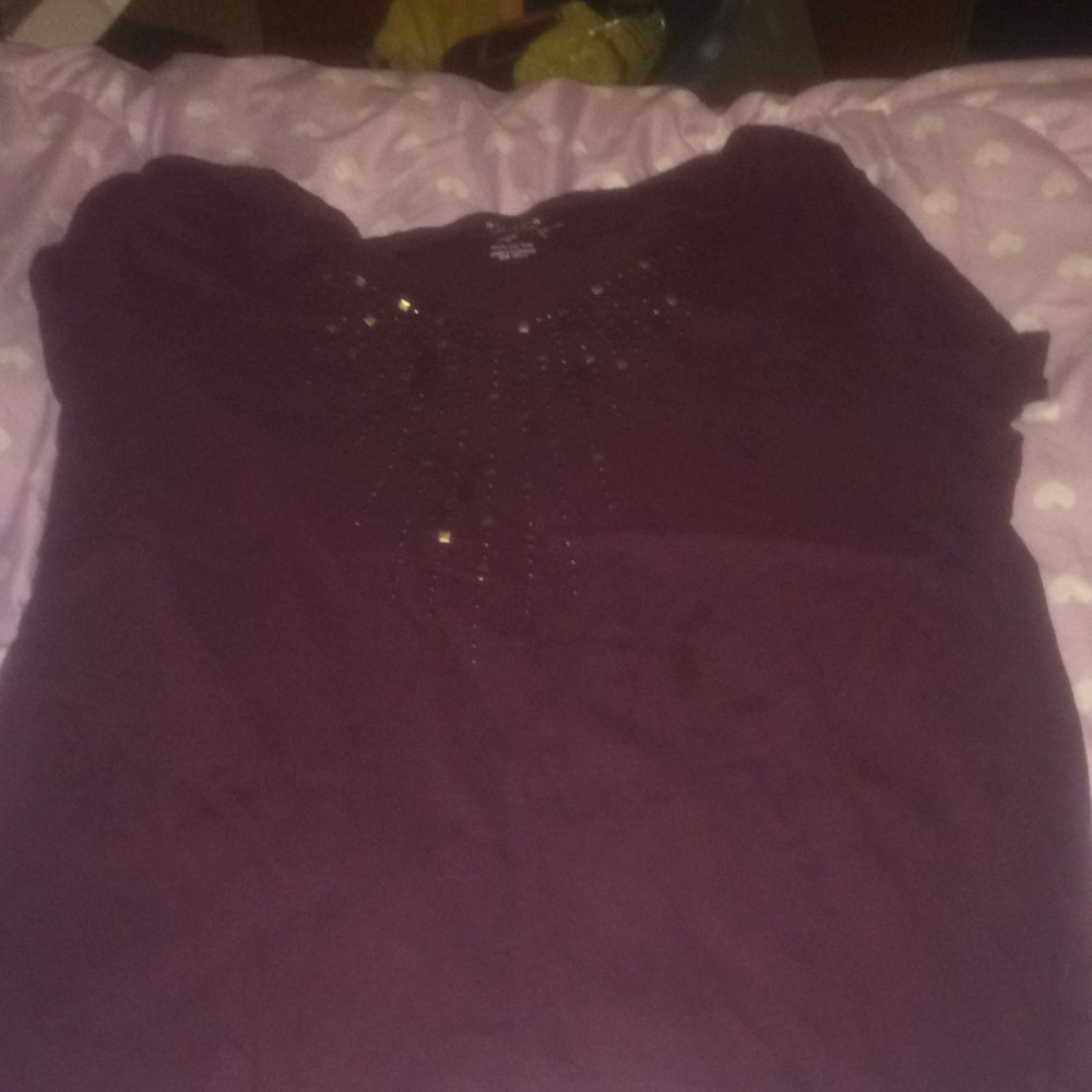Purple designed tee.